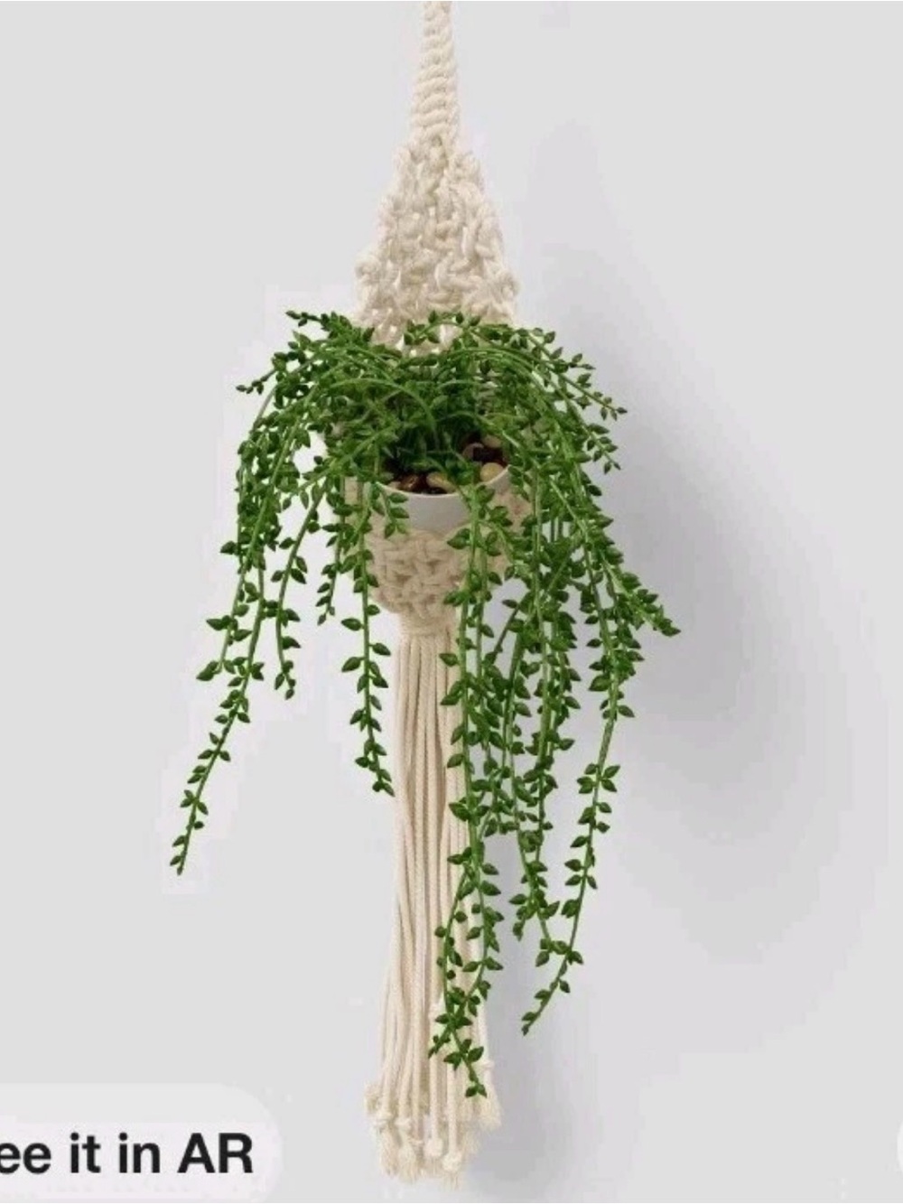 Hanging Faux succulent plant with macrame Planter - Threshold